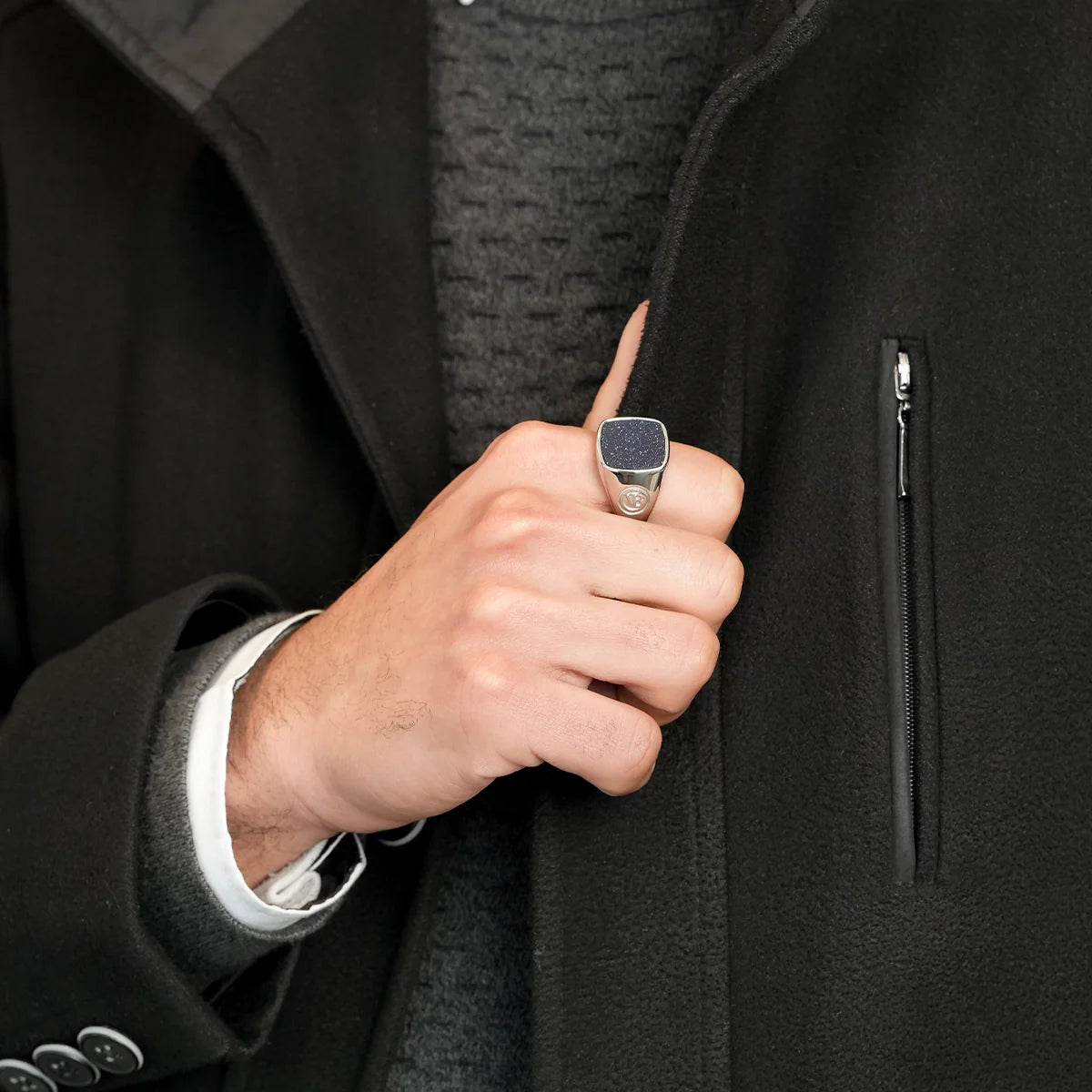 Sand Eclipse Blue Stone Ring 15mm