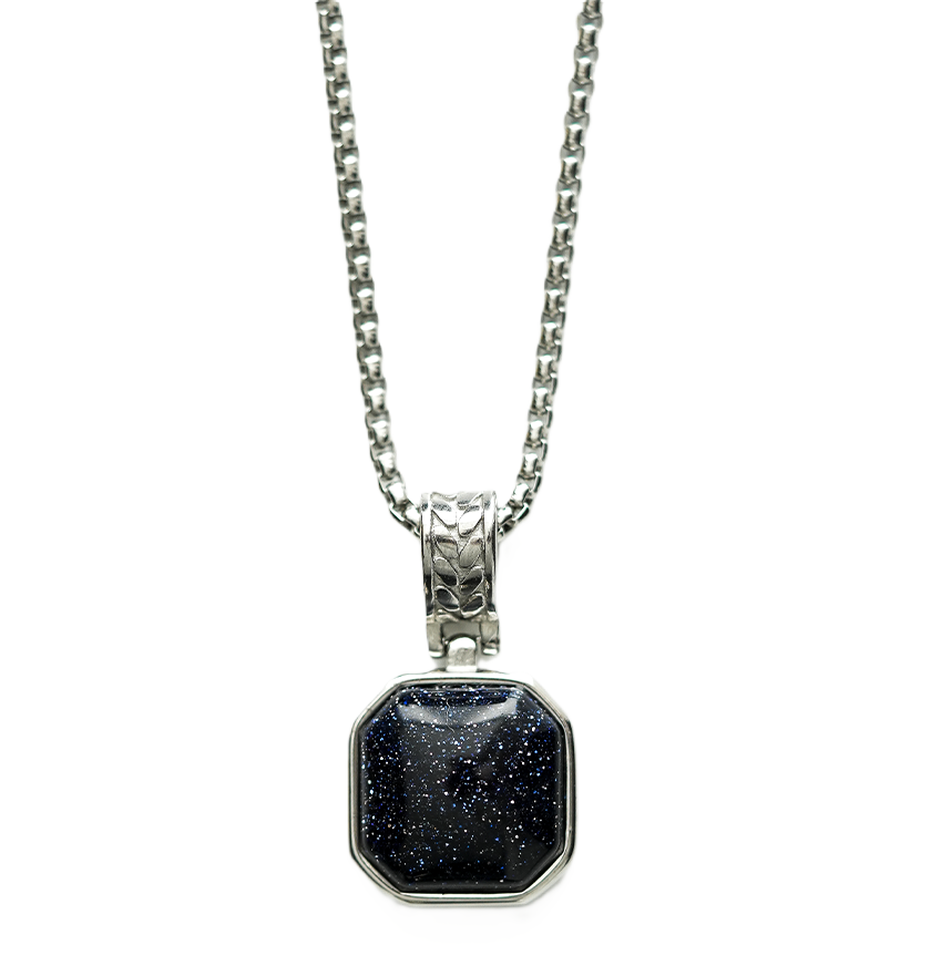 Valeria Midnight Galaxy Stone Pendant Necklace