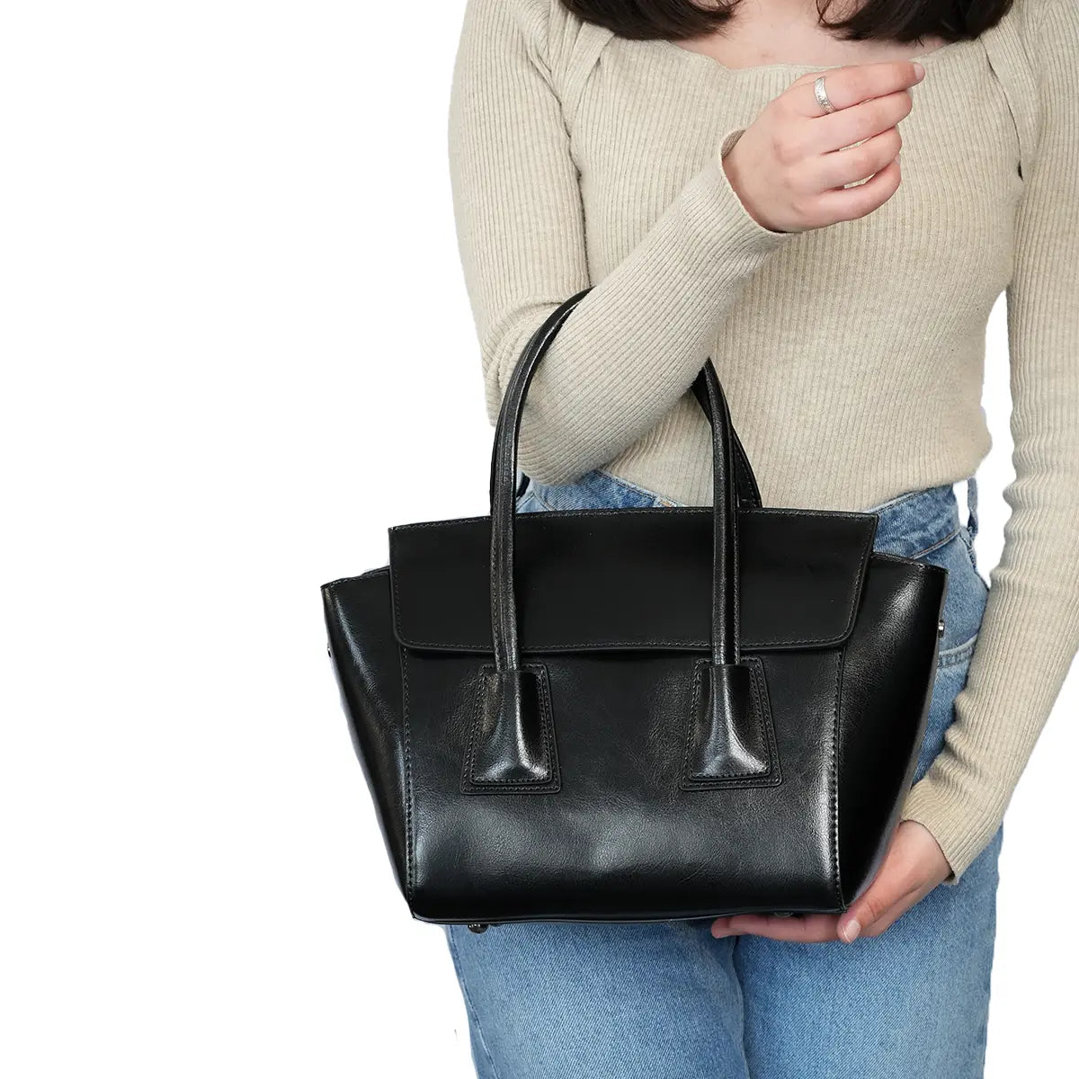 Glamour Grove Satchel Leather Bag for Women