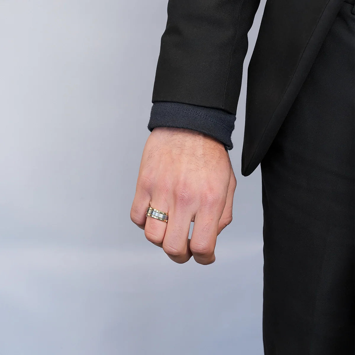 Ethereal Edge Silver Ring for Men