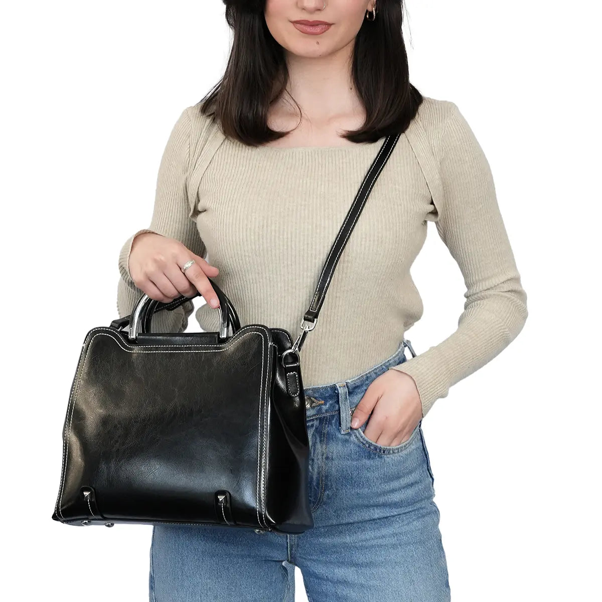 Bijoux Leather vintage Bag For Women