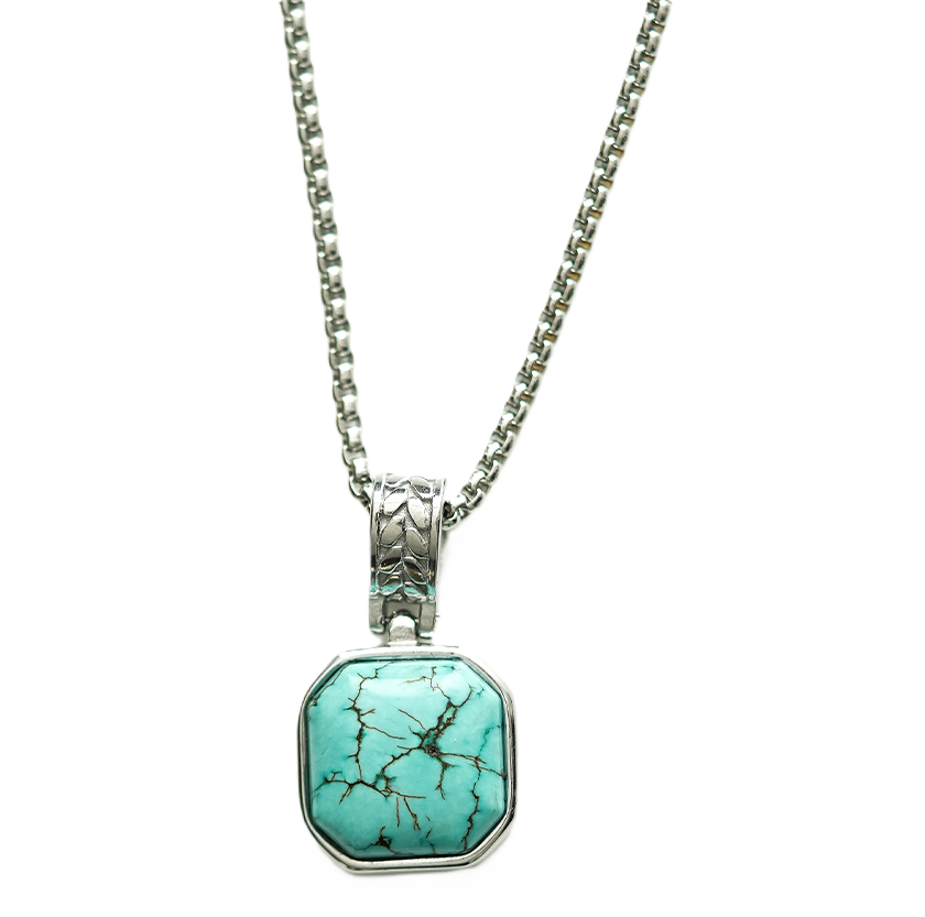 Valeria Turquoise Vein Stone Pendant Necklace