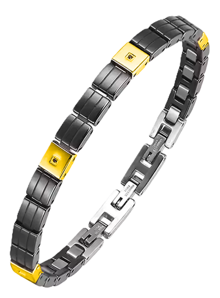 Valeria “Onyx Gold Matrix” Ceramic Bracelet