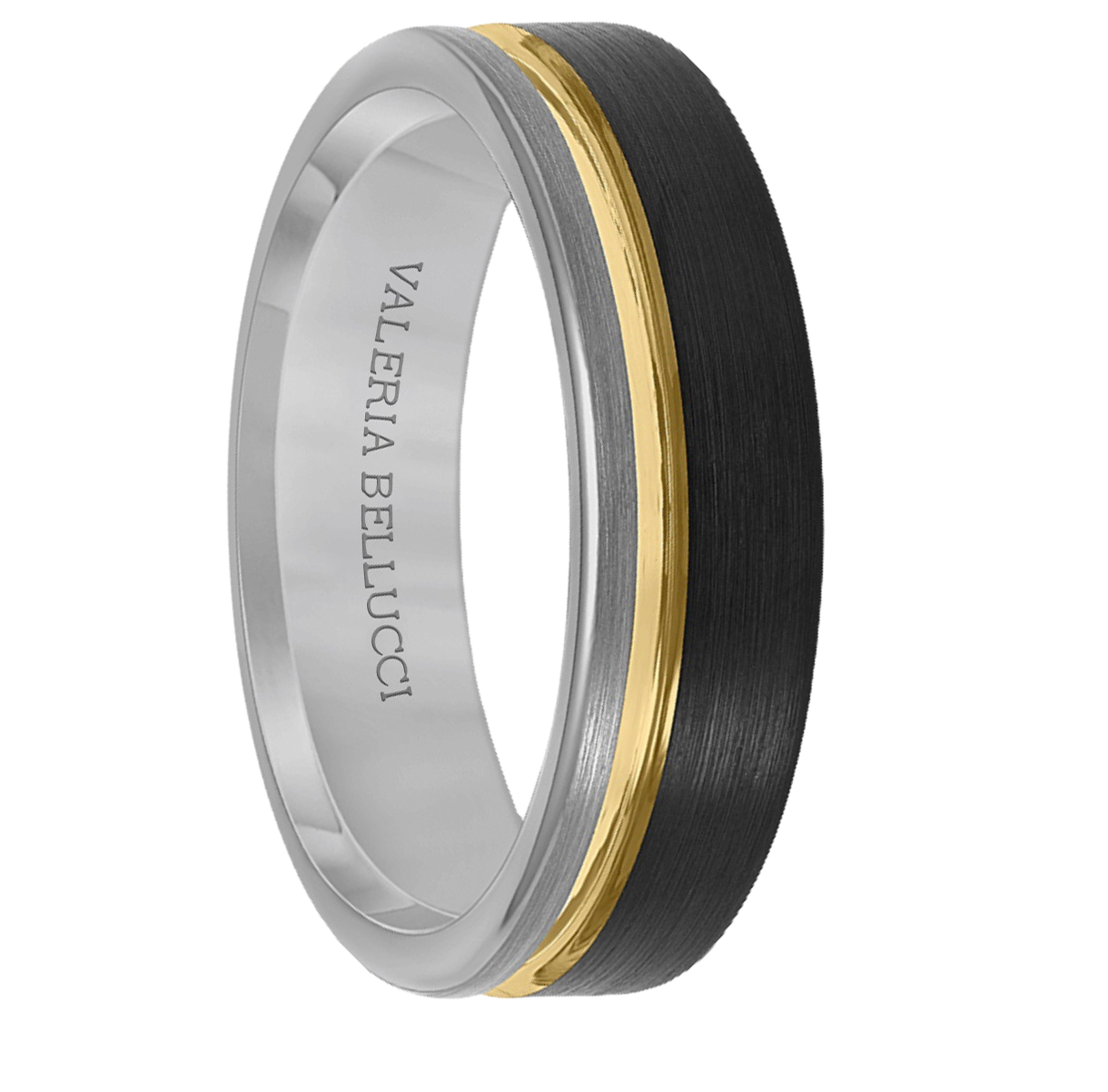 Valeria Bellucci Black Ceramic & Gold Signature Ring