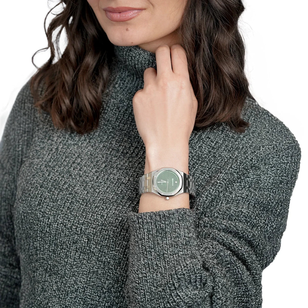 Eclipse Diamond Green Watch for Girls