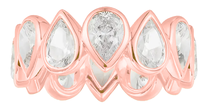 Lauvero Royale Pear Eternity Ring – Rose Gold