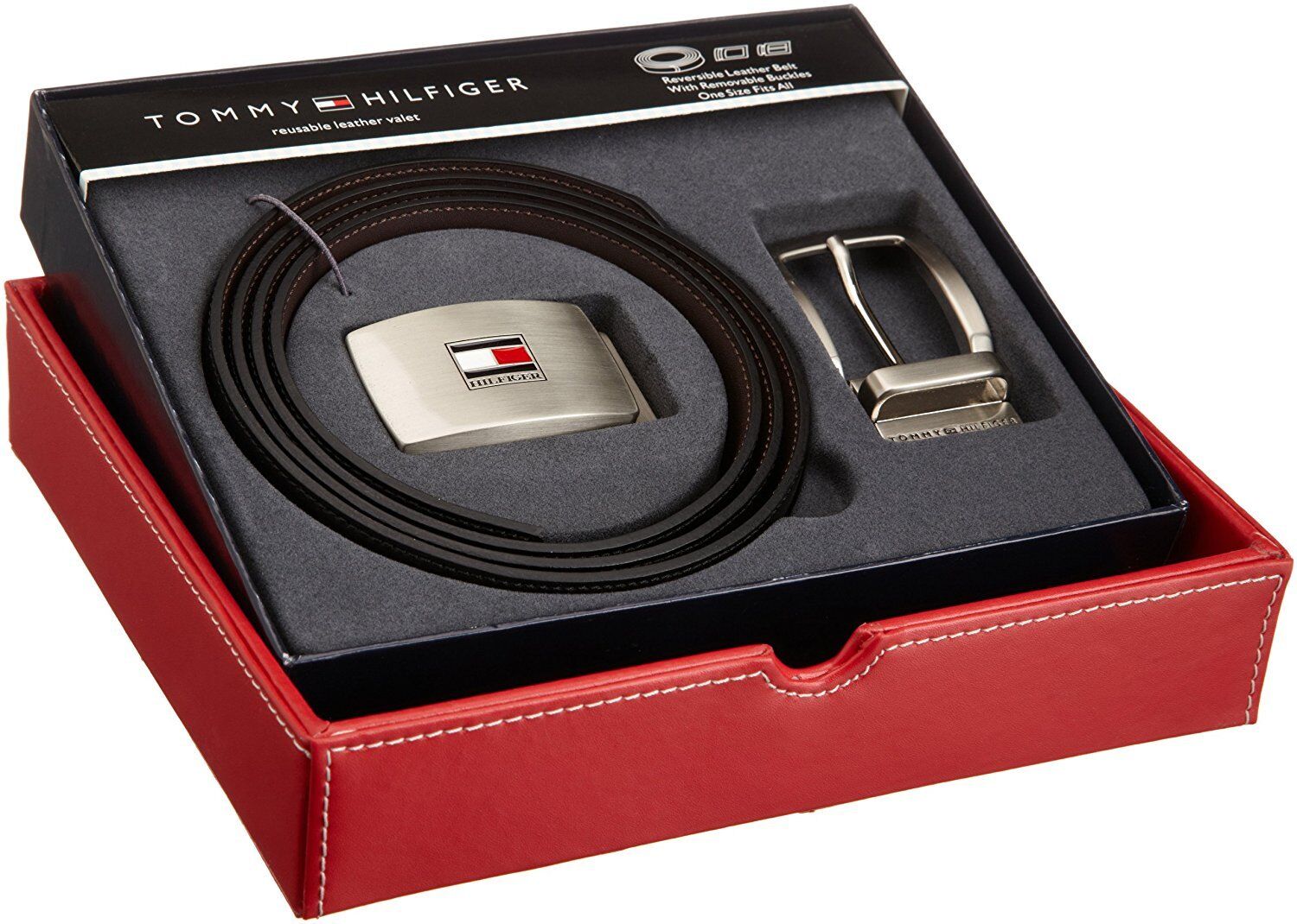 Tommy Hilfiger 11TL08X007 Men's Premium Reversible Belt with Two Interchangeable