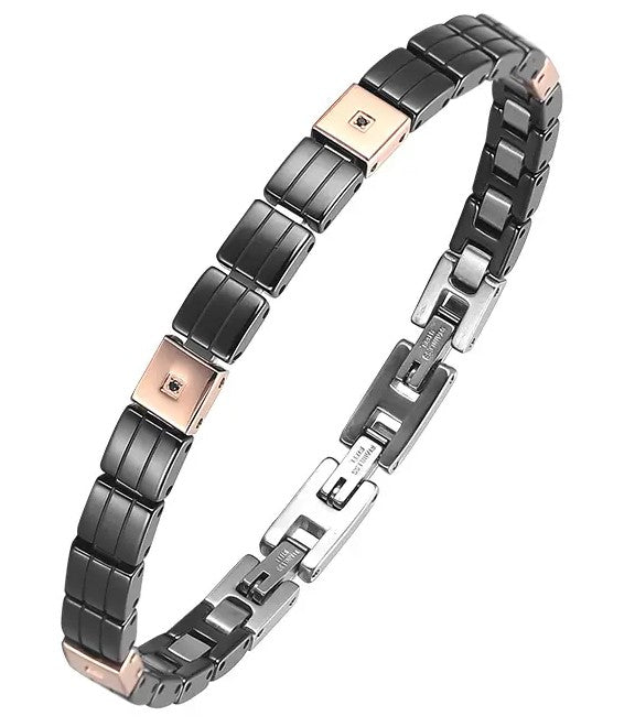 Valeria “Obsidian Rosé Matrix” Ceramic Bracelet