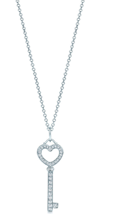 Monte Carlo Heart-Shaped Diamond Key Pendant Necklace
