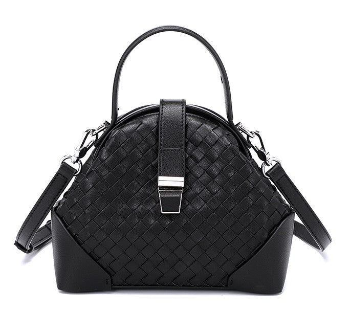 Valeria Bellucci Arc-Weave Structured Handbag bag– Black