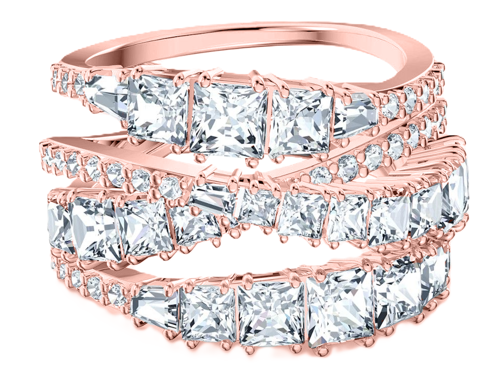 Lauvero Aurora Cascade Princess-Cut Ring – Rose Gold